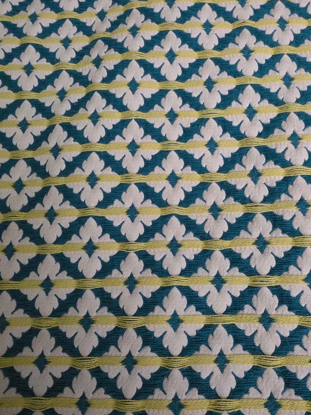 4/$67 Deal! Blue, Green, White Geometric Cotton Fabric Panel - Picture 2 of 14
